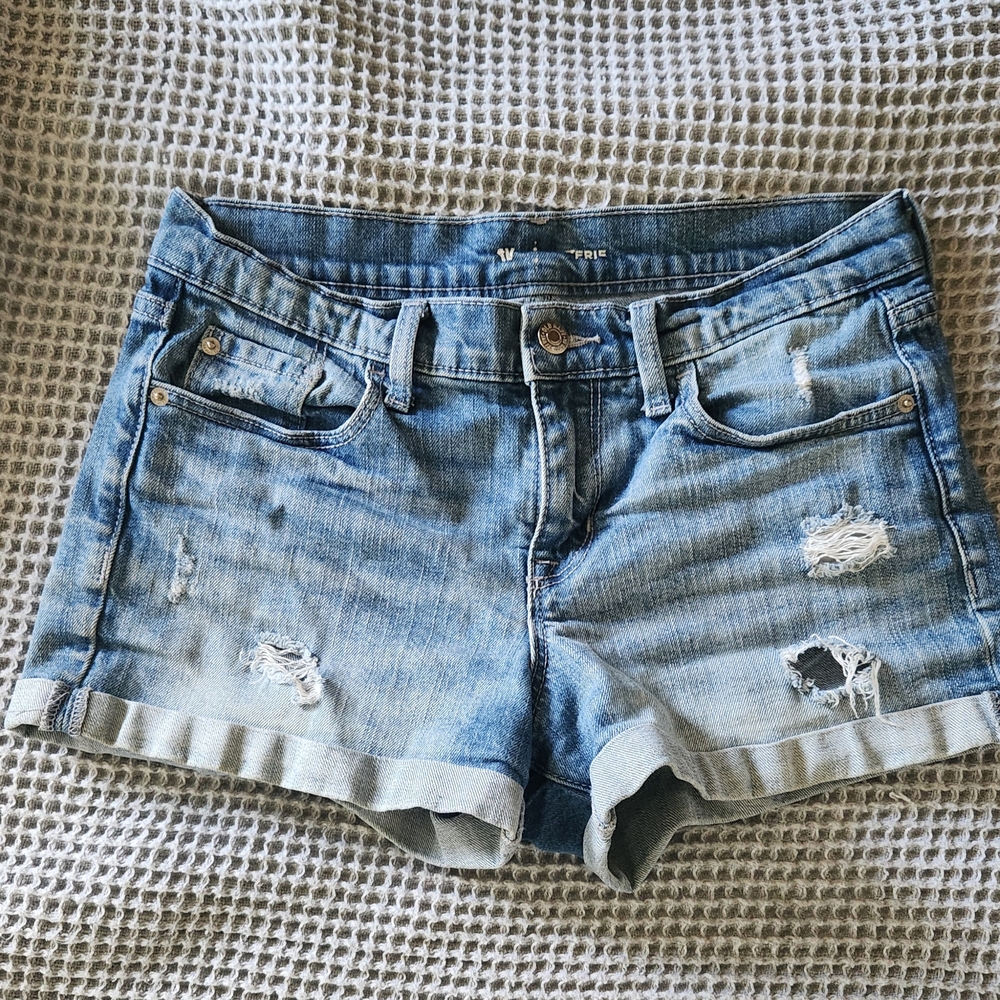 Old Navy Blue Jean Shorts Distressed Cut-Off